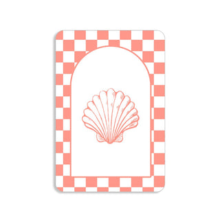 Orange Seashell Keepsake Necklace Card #VLJC-1357SV-OSHELL - Keepsake Coin/Token