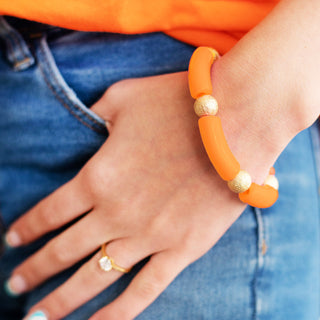 Orange Wrenley Bracelet #VLJB2495-ORG - Beaded Bracelet