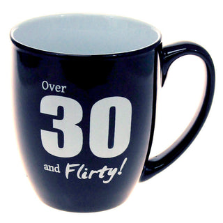 Over 30 and Flirty - Large Black 16oz Coffee Mug #LMG6K-OVER30