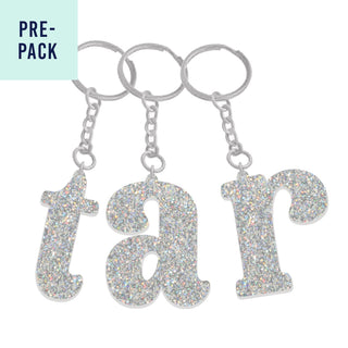 Inner Sparkle Single Initial Acrylic Keychain Pre-Pack