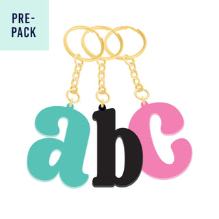 Back To The Basics Single Initial Acrylic Keychain Pre-Pack