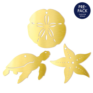 Gold Acrylic Ocean Ornament Set