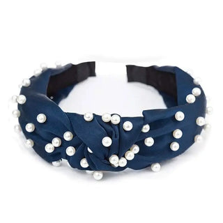 Paige Satin Headband Elegant Hair Accessory for Women Gift #MNA2405 - Navy - Fashion Headband - Women’s