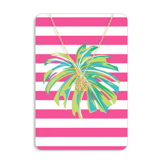 Palm Leaf Keepsake Card #VLJC-1520GD-STPKPALM23 - Pendant/Charm Necklace