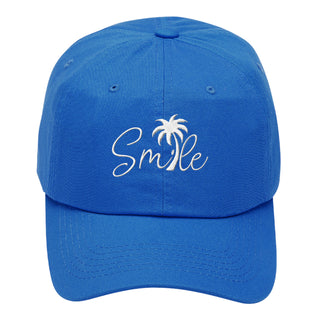 Palm Tree Smile Hat Beach Embroidered Baseball Cap for Men Women #M190-SMILE23 - Blue - Baseball Cap - Women’s