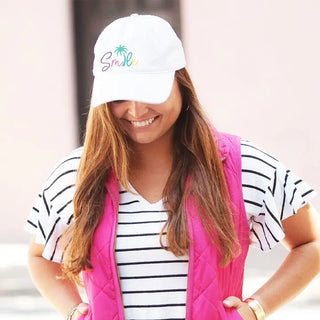 Palm Tree Smile Hat Beach Embroidered Baseball Cap for Men Women #M190-SMILE23 - Baseball Cap - Women’s