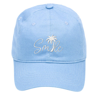 Palm Tree Smile Hat Beach Embroidered Baseball Cap for Men Women #M190-SMILE23 - Light Blue - Baseball Cap - Women’s
