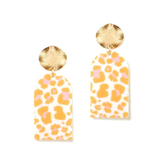 Patterned Arch Acrylic Earrings Colorful Geometric Statement Jewelry #VLJE213-SMIT - Dangle Earrings