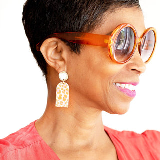 Patterned Arch Acrylic Earrings Colorful Geometric Statement Jewelry #VLJE213-SMIT - Dangle Earrings