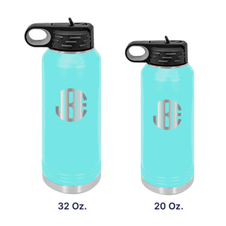 Personalized Circle Initials Water Bottle #LWB32-CIRC-PERS