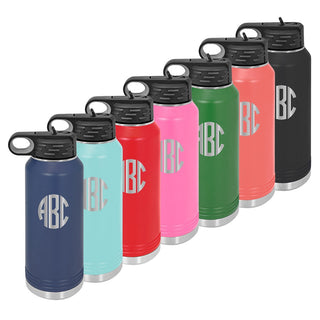 Personalized Circle Initials Water Bottle #LWB32-CIRC-PERS
