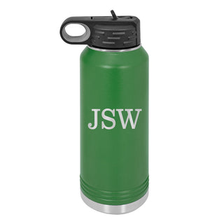 Personalized Classic Male Initials Water Bottle #LWB32-CLASSIC3-PERS