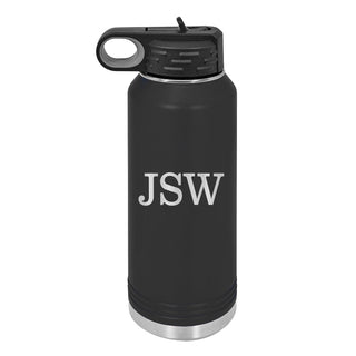 Personalized Classic Male Initials Water Bottle #LWB32-CLASSIC3-PERS