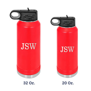 Personalized Classic Male Initials Water Bottle #LWB32-CLASSIC3-PERS