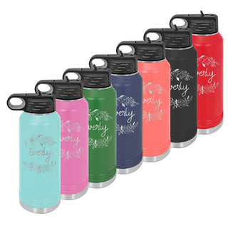 Water Bottle with Floral Design