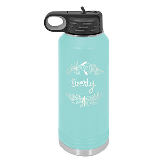 Water Bottle with Floral Design