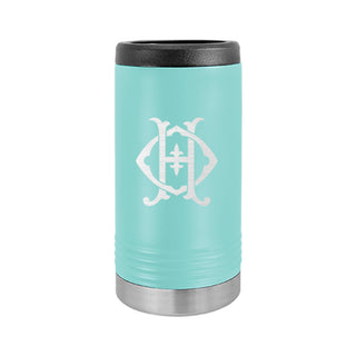 Personalized Monogram Chic Slim Can Beverage Holder-Teal