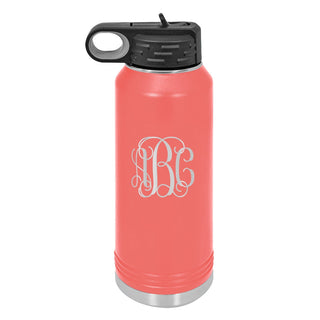 Personalized Vine Initials Water Bottle #LWB32-VINE-PERS