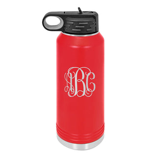 Personalized Vine Initials Water Bottle #LWB32-VINE-PERS