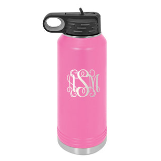 Personalized Vine Initials Water Bottle #LWB32-VINE-PERS
