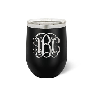 Vine Monogram Black 12oz Tumbler