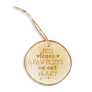 Pets Leave Paw Prints Wood Ornament