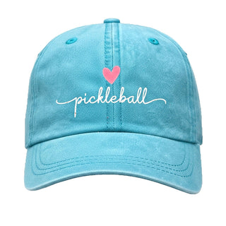 Pickleball Heart Embroidered Hat Cute Court Baseball Cap for Women #M190VL-AQ-HRTPICK - Aqua - Baseball Cap - Women’s