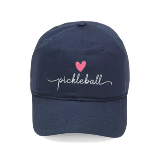 Pickleball Heart Embroidered Hat Cute Court Baseball Cap for Women #M190VL-AQ-HRTPICK - Navy - Baseball Cap - Women’s