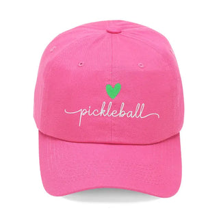 Pickleball Heart Embroidered Hat Cute Court Baseball Cap for Women #M190VL-AQ-HRTPICK - Hot Pink - Baseball Cap