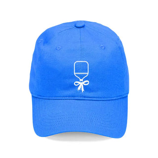 Pickleball Paddle Bow Hat Embroidered Baseball Cap for Women #M190VL-PPBOW - Electric Blue - Baseball Cap - Women’s
