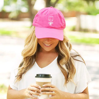 Pickleball Paddle Bow Hat Embroidered Baseball Cap for Women #M190VL-PPBOW - Baseball Cap - Women’s