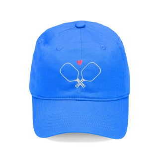 Pickleball Paddles Embroidered Hat for Women Cute Adjustable Cotton Cap #M190VL-PICKLE - Blue - Baseball Cap - Women’s