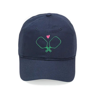 Pickleball Paddles Embroidered Hat for Women Cute Adjustable Cotton Cap #M190VL-PICKLE - Navy - Baseball Cap - Women’s