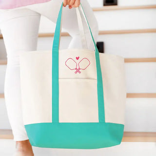Pickleball Paddles Everyday Tote Canvas Court Bag Player Gift #M733VL-MINT-PICKLE - Tote Bag - Women’s