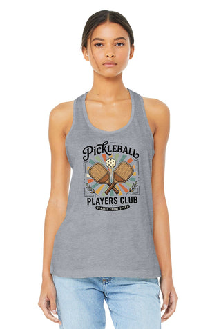 Pickleball Players Club Tank Top Racerback Shirt Player Gift #TT6008-PPC - Screen Printed T-Shirt - Women’s