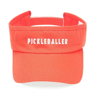 Pickleballer Visor Embroidered Pickleball Sun Visor Unisex #M195VL-PBALLER - Coral - Baseball Cap - Women’s