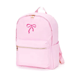 Pink Bow Charlie Backpack Cute School Travel Water Resistant Book Bag #M364VL-PK-PKBOW - Backpack - Women’s