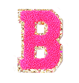 Pink & Gold Varsity Single Letter Chenille Patch #ABC-PK - Patch