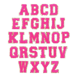 Pink & Gold Varsity Single Letter Chenille Patch #ABC-PK - Patch
