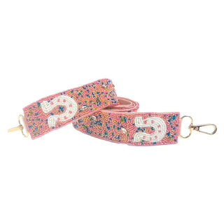 Pink Horseshoe Beaded Crossbody Strap #MNA107VL-HTPKHS - Bag Strap - Women’s