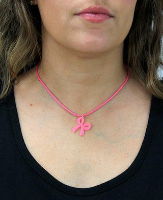 Pink Leatherette Choker Necklace with Bow Charm #ACN2671PINK-BOW - Pendant/Charm Necklace