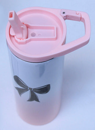 Pink Ombre’ 20oz Skinny Tumbler with Hook Handle & 2 Lids #TSK207PW-BOW - Insulated Mug/Tumbler