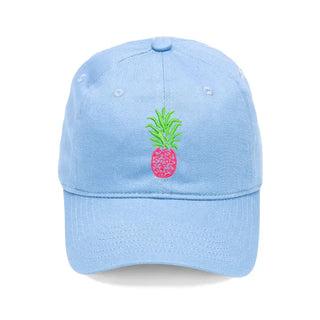 Pink Pineapple Baseball Cap for Beach Vacations Lake Days and Summer Fun #M190VL-PINE - Light Blue - Baseball Cap