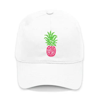 Pink Pineapple Baseball Cap for Beach Vacations Lake Days and Summer Fun #M190VL-PINE - White - Baseball Cap - Women’s