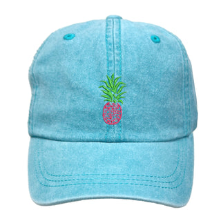 Pink Pineapple Baseball Cap for Beach Vacations Lake Days and Summer Fun #M190VL-PINE - Aqua - Baseball Cap - Women’s