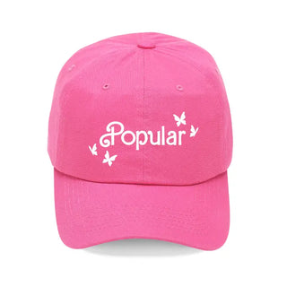 Popular Hot Pink Embroidered Hat Cute Adjustable Cotton Baseball Cap #M190VL-HTPK-POP - Baseball Cap - Women’s
