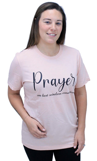 Prayer Wireless Connection Christian Faith Graphic Shirt Gift Tee #HPTS43-PRAYER - Screen Printed T-Shirt - Women’s