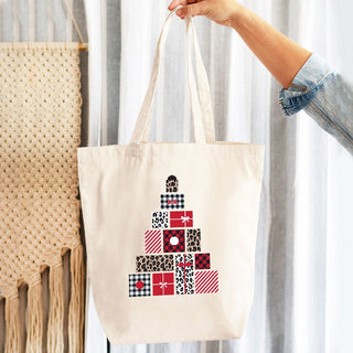 Present Tree Canvas Tote