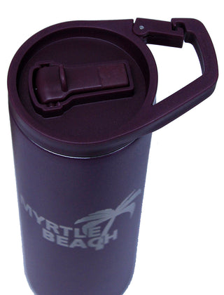 Purple Skinny 20oz Tumbler with Hook Handle & Clear Lid Set #TSK204PU-CUSTOM - Insulated Mug/Tumbler