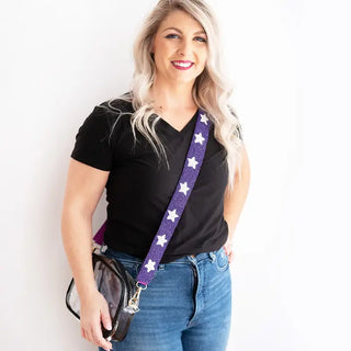 Purple Star Beaded Crossbody Strap #MNA107VL-PUR - Bag Strap - Women’s